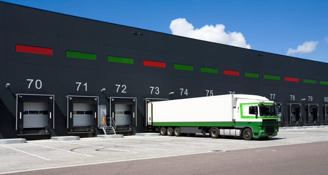Loading bay for loading and unloading trucks.
