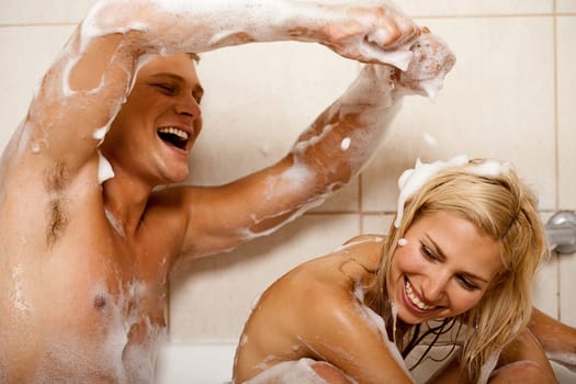 Couple sharing a bath