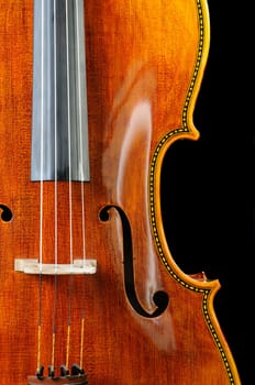 beautiful cello over a black background