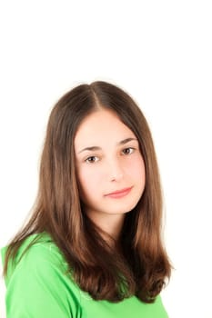 Portrait of young teenage girl, studio shot