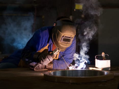 Welder at work