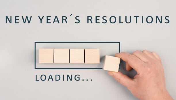 New Year Resolutions loading, making plans, goals for the future