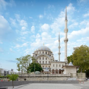 Nusretiye imperial Ottoman ornate Mosque, commissioned by Sultan Mahmut II, located in Tophane district of Beyoglu, Istanbul, Turkey
