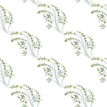 Textile seamless floral pattern with wild grasses and flowers. Design for kitchen home textiles, tablecloths, curtains, bed linen, dress fabrics, wrapping paper