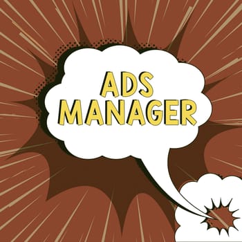 Handwriting text Ads Analysisager, Internet Concept oversee and control the various advertising activities