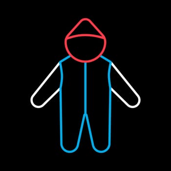 Baby bodysuit isolated vector on black background icon. Baby Romper. Graph symbol for children and newborn babies web site and apps design, logo, app, UI