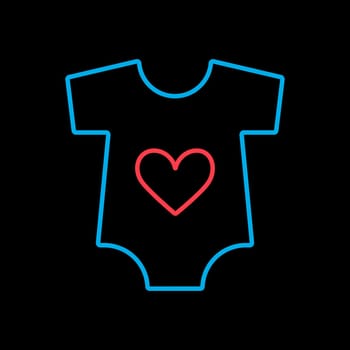Baby bodysuit vector on black background icon. Baby Romper. Graph symbol for children and newborn babies web site and apps design, logo, app, UI
