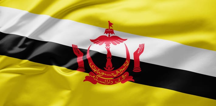 Waving national flag of Brunei