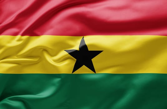 Waving national flag of Ghana