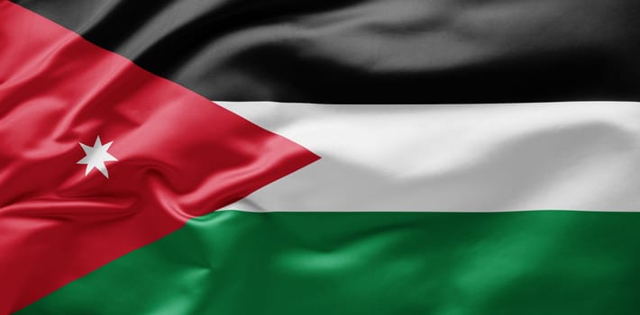 Waving national flag of Jordan