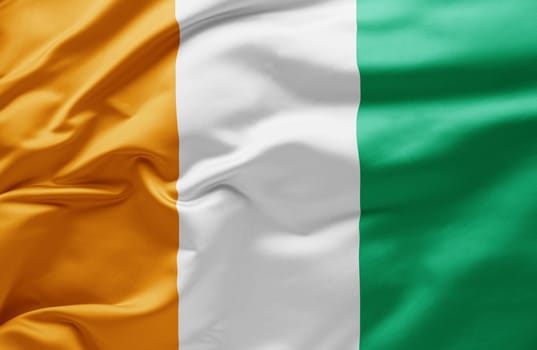 Waving national flag of Ivory Coast