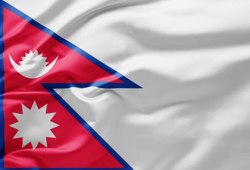 Waving national flag of Nepal
