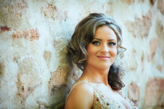 Portrait of young bride on her wedding day.