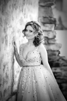 Portrait of young bride on her wedding day.