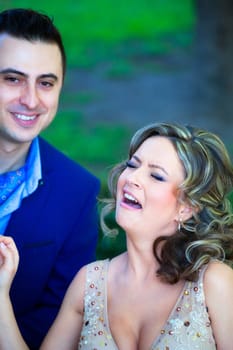 Funny expression of he bride on her wedding day.