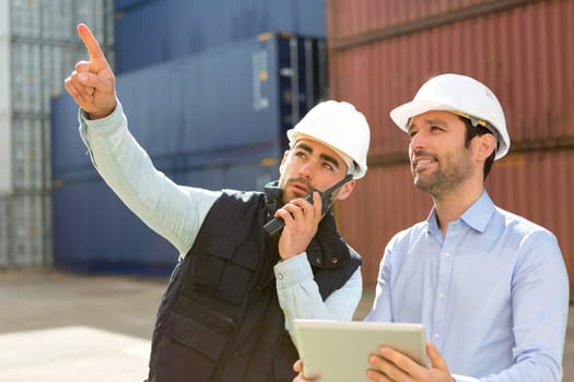 View of a Worker showing to supervisor security system setting up