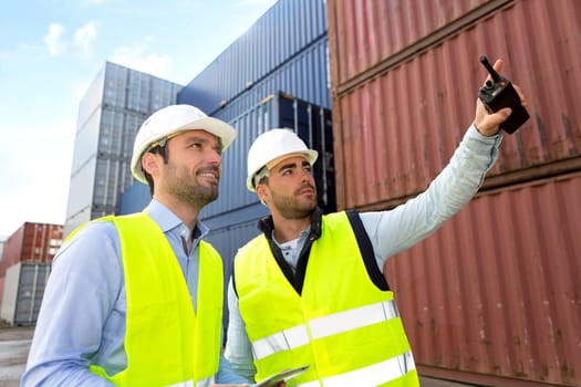 View of a Worker showing to supervisor security system setting up