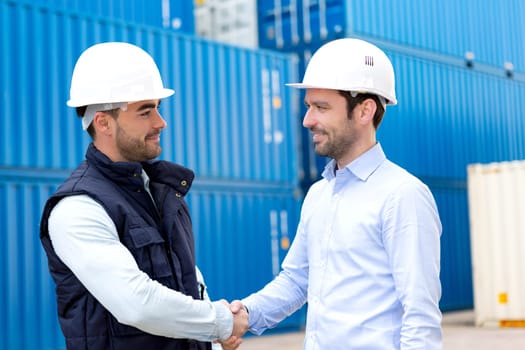 View of a Docker and supervisor handshaking in front of containers