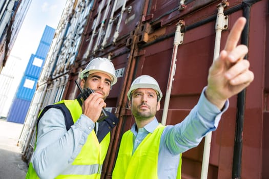 View of a Worker showing to supervisor security system setting up