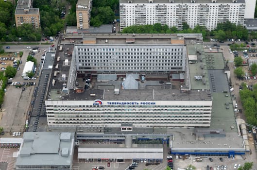 The television studio center channel Russia..Russian Television and Radio Broadcasting Network building. The view from the height of 337 meters