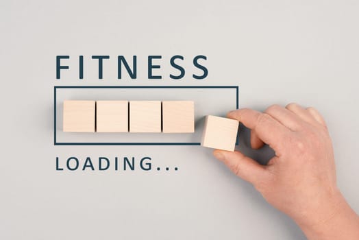 Fitness loading, new year resolution, healthy lifestyle in progress, health concept