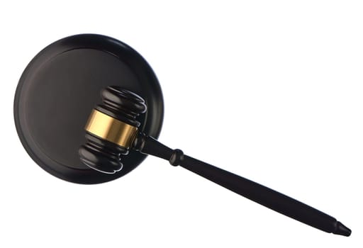 the judge's hammer on a white isolated background. High quality photo