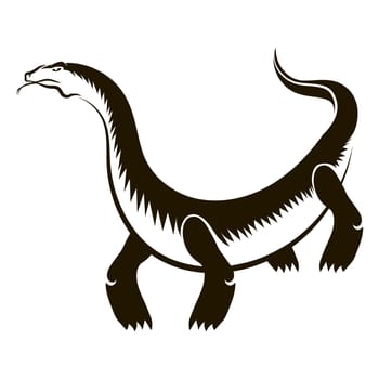 Animal Varanus Icon Isolated on White Background. Komodo Dragon Monster.