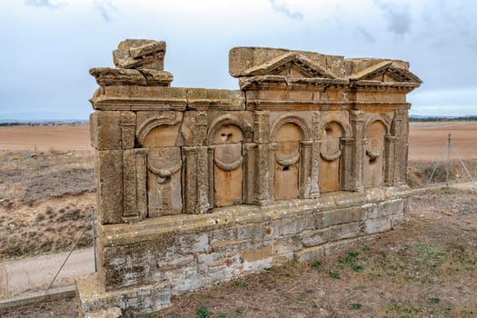 Mausoleum of the Atilios in Sadaba Zaragoza, Spain. Known as the Altar of the Moors, this Roman funerary monument from the s. II belongs to the Severan period
