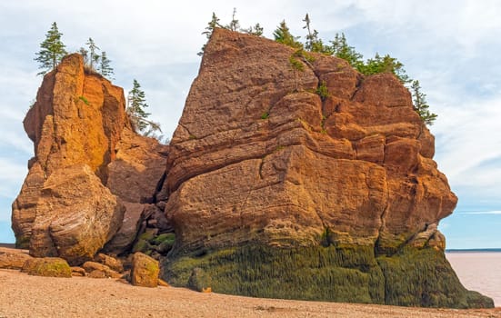 Exposed Rock at Low Tide in the Bay of Fundy in New Brunswick.