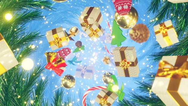 3D illustration Background for advertising and wallpaper in festival  and Christmas scene. 3D rendering in decorative concept.