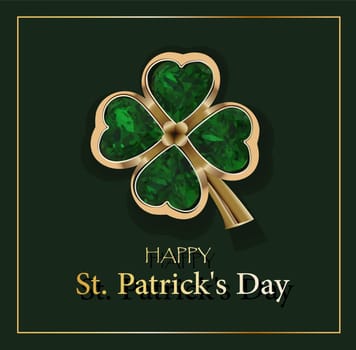 St. Patrick's Day flyer, brochure, holiday invitation, corporate celebration. shamrock background Vector illustration