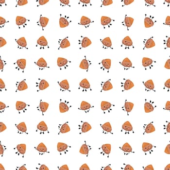 Seamless hazelnut on a light background. Vector illustration of Nuts characters.
