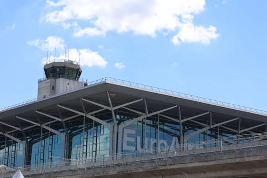 View of the tower and airport of Basel Freiburg Mulhouse