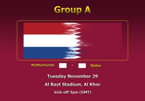 Concept 3d illustration group stage of World Cup Qatar 2022 championship.