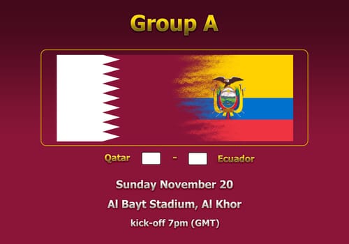 Concept 3d illustration group stage of World Cup Qatar 2022 championship.