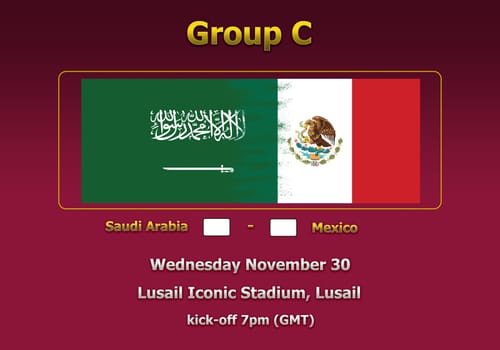 Concept 3d illustration group stage of World Cup Qatar 2022 championship.