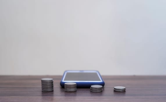 Online Banking And Internet Banking Savings Concept, Online Investment Savings, Online Stock Investors, Internet Financial Transactions, Save Monney for Investors Using Internet to Trade Stocks or Trade Fund