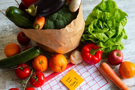 Start diet today eating healthy food.