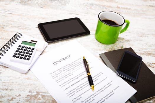 Reading a Contract before signing.