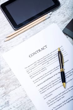 Reading a Contract before signing.