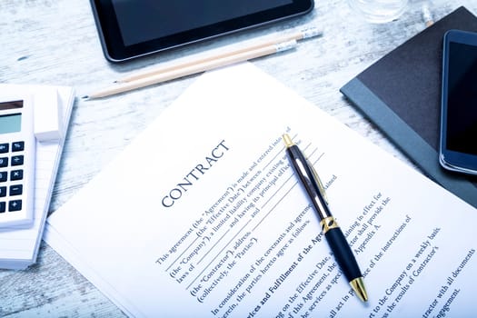 Reading a Contract before signing.