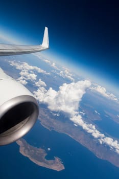 View from the window of an airplane