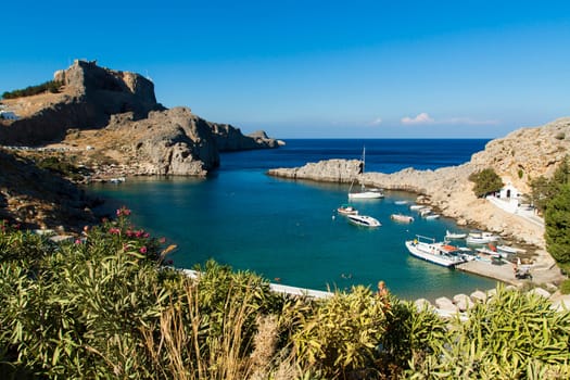 View of the harbor on a tourist resort