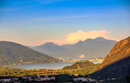 View of Maggiore lake from Arzo (Verbania), Italy