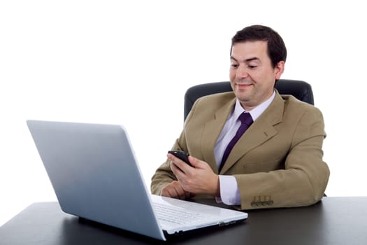 young business man working with is laptop