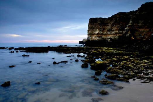 beach at dawn at the south of portugal