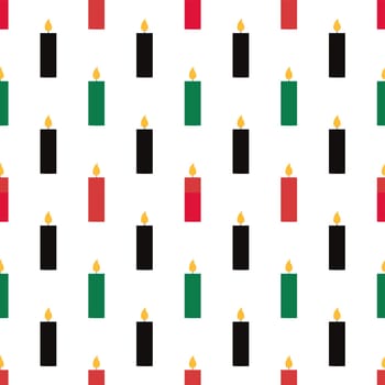 Happy Kwanzaa Holiday African Seamless Pattern Design with Festival Style Element on Template Hand Drawn Cartoon Flat Illustration
