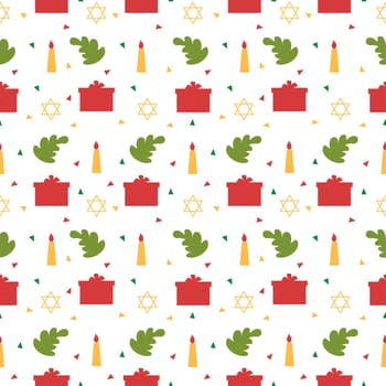 Happy Kwanzaa Holiday African Seamless Pattern Design with Festival Style Element on Template Hand Drawn Cartoon Flat Illustration