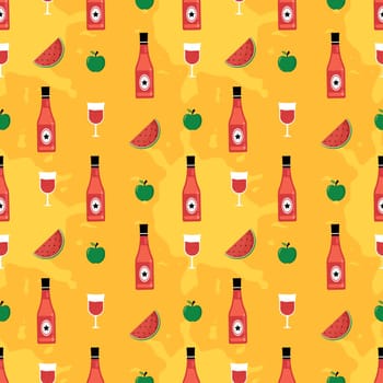 Happy Kwanzaa Holiday African Seamless Pattern Design with Festival Style Element on Template Hand Drawn Cartoon Flat Illustration