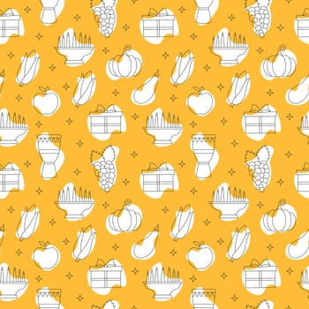 Happy Kwanzaa Holiday African Seamless Pattern Design with Festival Style Element on Template Hand Drawn Cartoon Flat Illustration